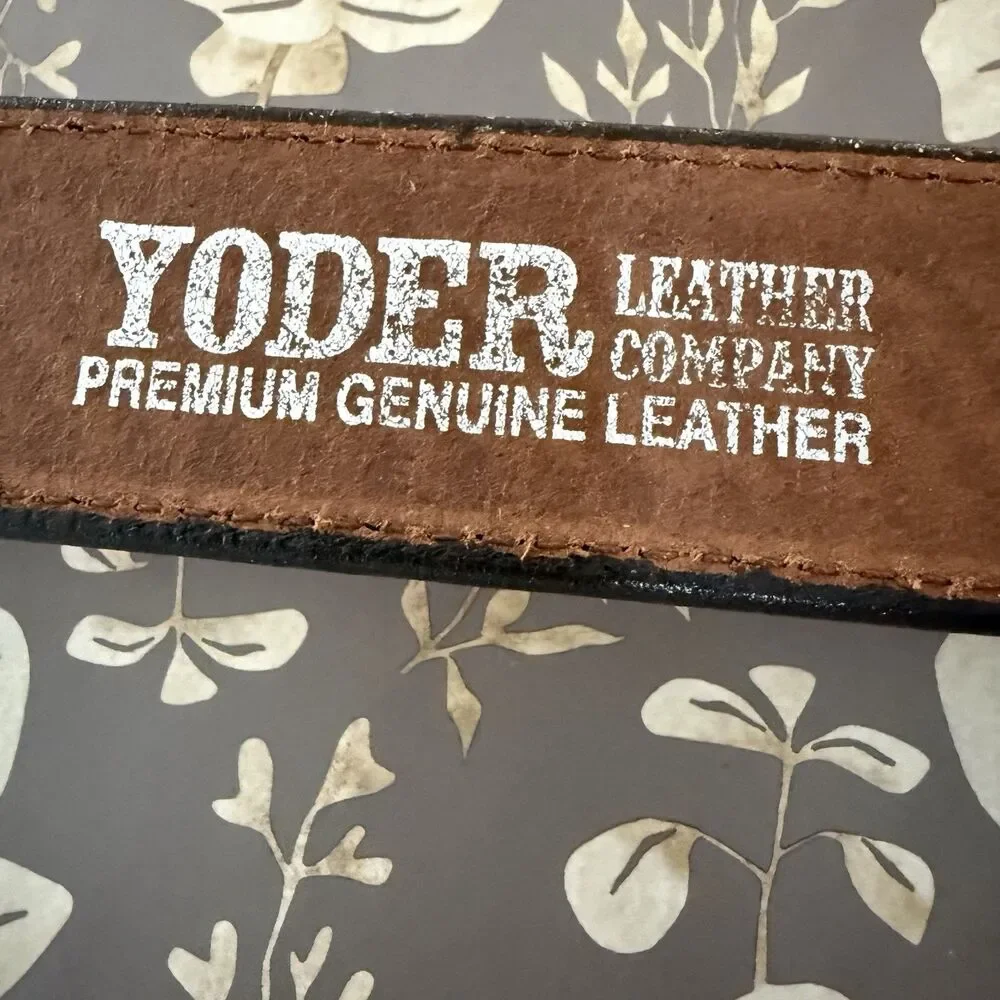 Amish Handmade Basketweave Ranger Yoder Men's Brown Solid Belt Size 46 NWOT